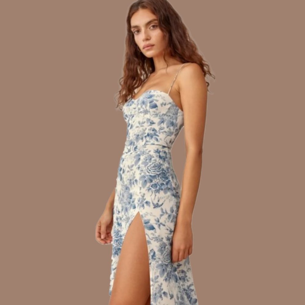 Reformation Juliette Dress in Pompadour - Picture 2 of 11